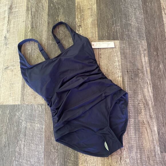 Anne Cole squareneck Shirred One Piece swimsuit - Picture 4 of 8